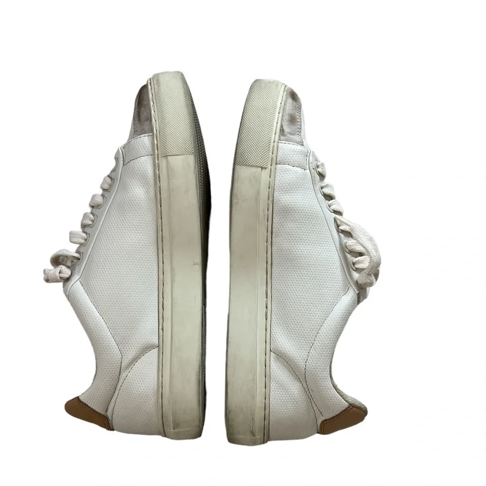 𝅺F- Flamingos Lite Coke White Vegan Distressed Initial Sneakers